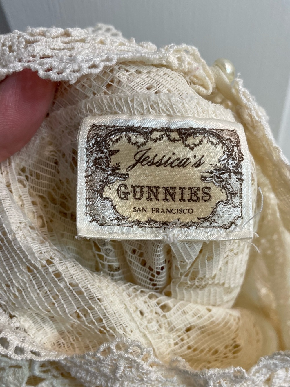 Vintage 70s Jessica’s Gunnies Gunne Sax Ivory Lace Victorian Blouse - Picture 7 of 8